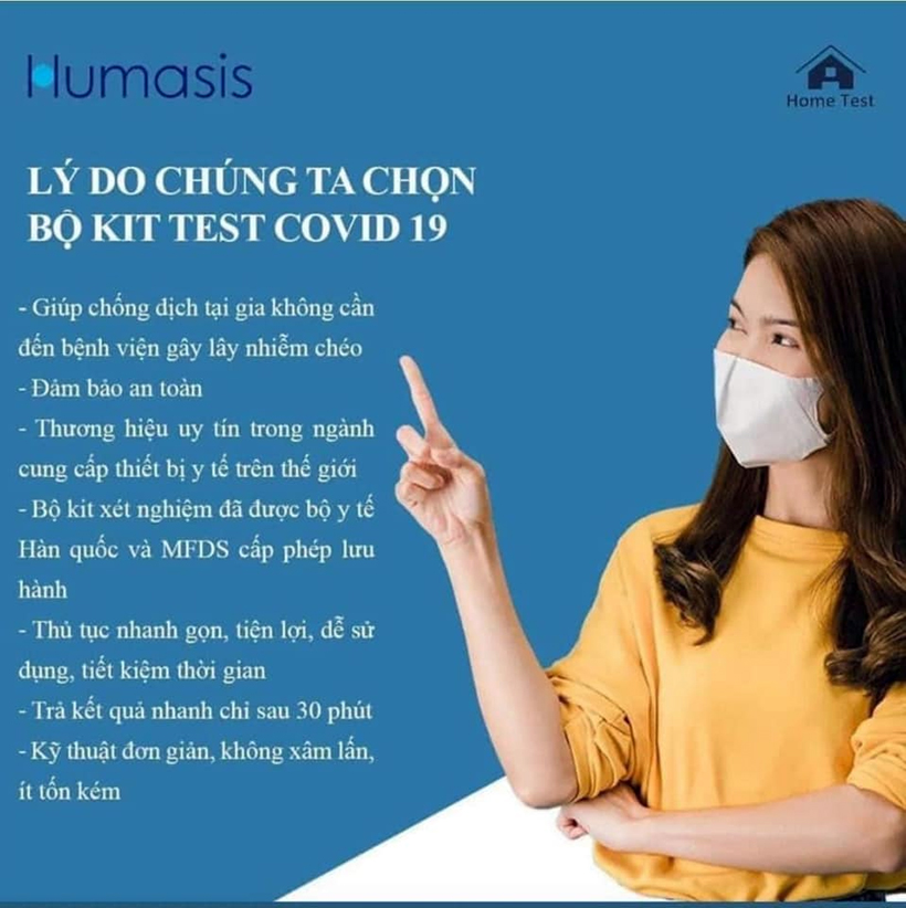 [Sản phẩm mới] HỘP 25 KIT HOMETEST Kit Test Covid 19 Tại Nhà Humasis Hàn Quốc - Không đau như lấy dịch tỵ hầu - Hàng Nhập Khẩu chính ngạch