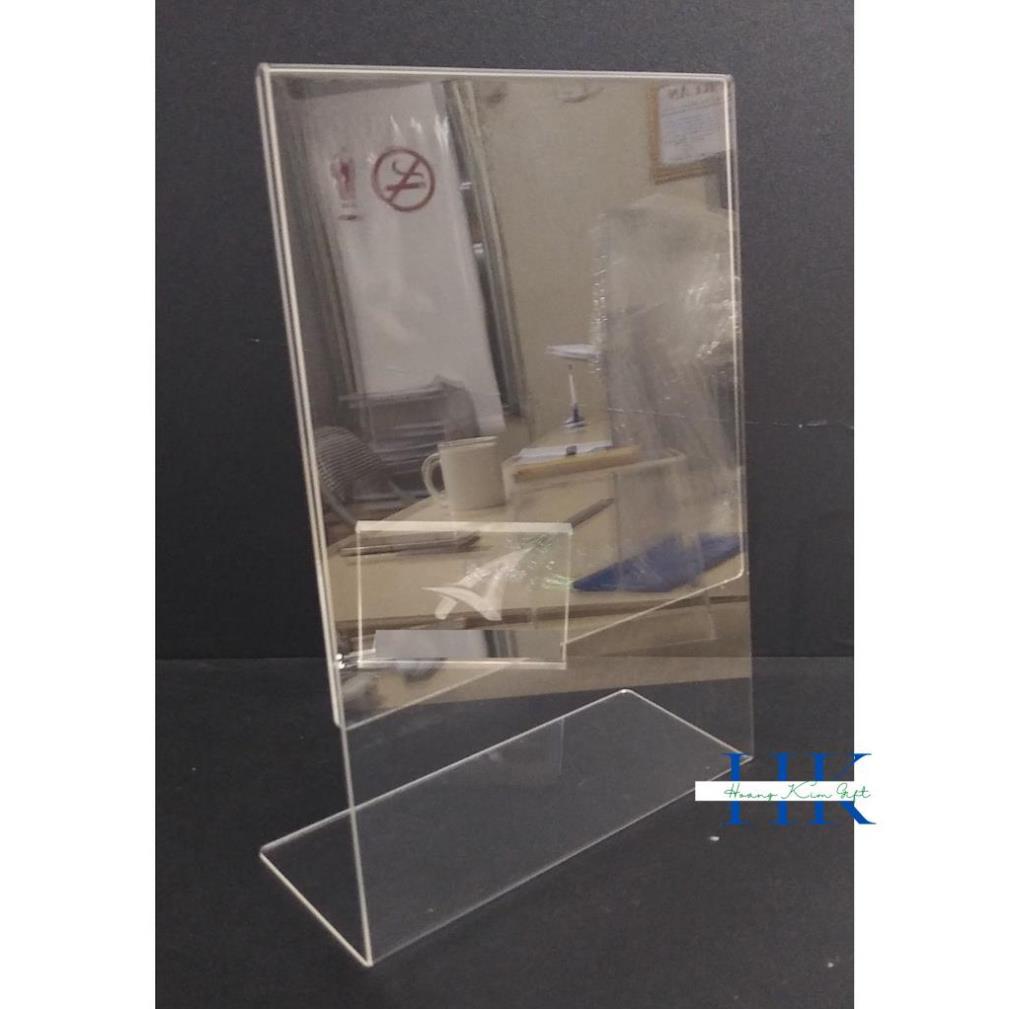 Acrylic Kệ menu mica chữ L mini, để bảng giá, thông tin sản phẩm, menu để bàn nhiều kích thước , Acrylic
