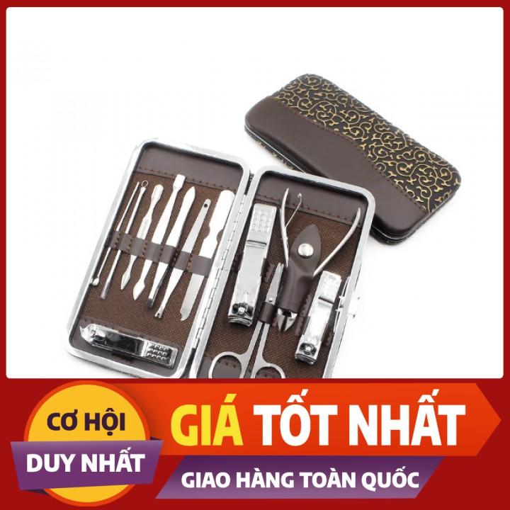 Bộ Cắt Móng Tay 12 Món Bằng Thép Inox Không Gỉ, Sắc Bén Nhỏ Gọn,Đa Năng