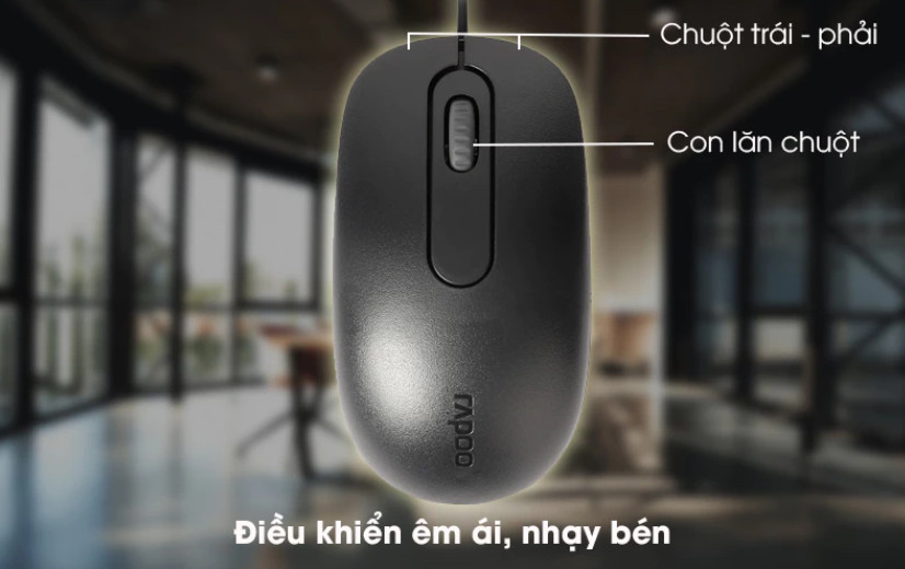 [ Hàng Chính Hãng ] Chuột Rapoo N200 - Kết nối USB - Bảo hành 24 tháng