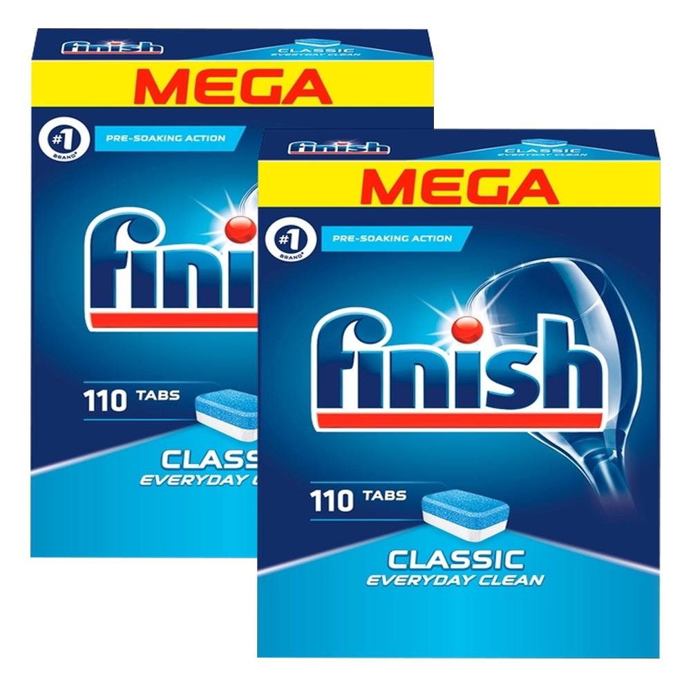 Combo 2 hộp 110 viên rửa bát Finish nhập khẩu Châu Âu Classic Dishwasher Tablets