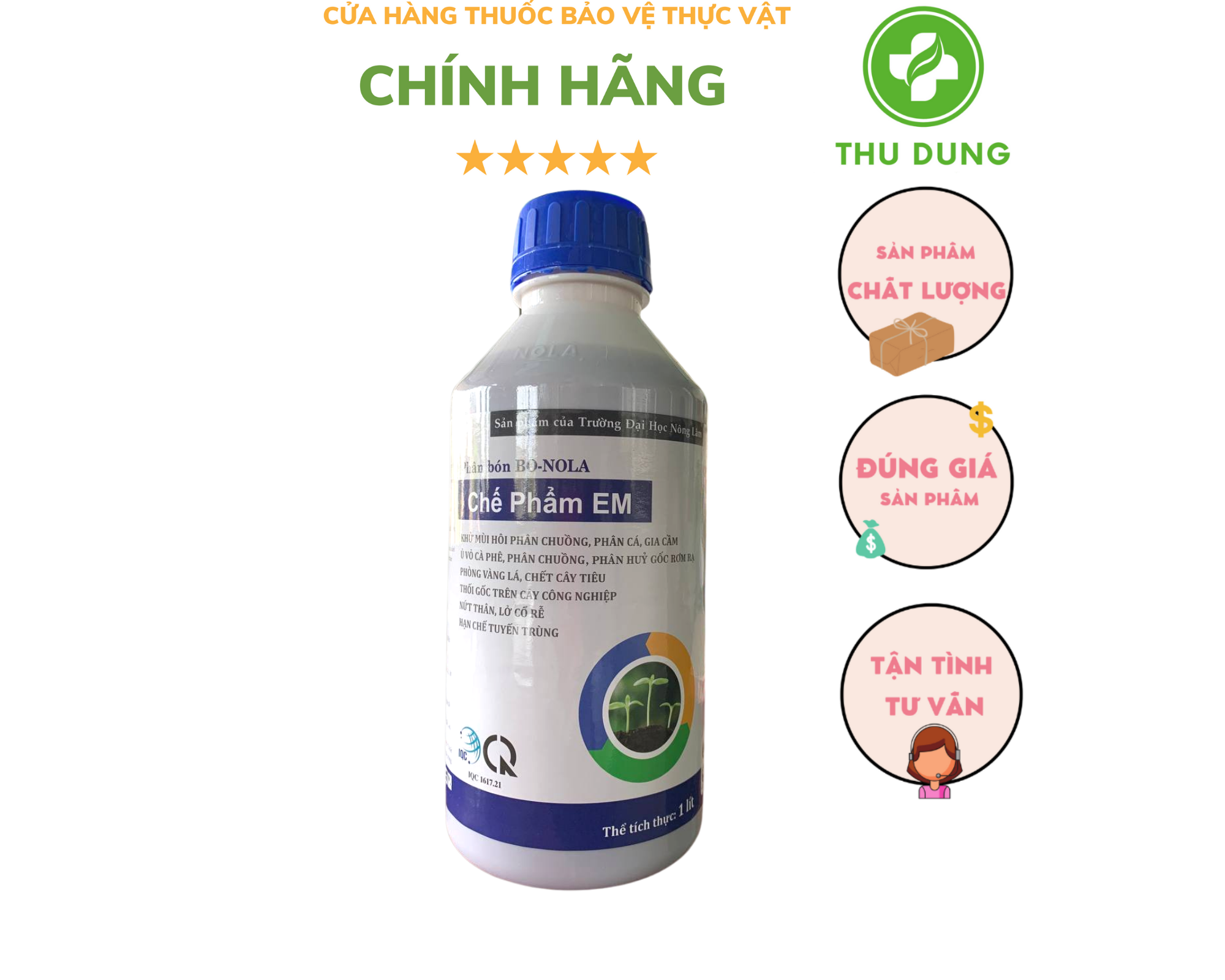 Chế phẩm EM-đại học nông lâm 1 LÍT - Khử mùi hôi phân chuồng - Dùng ủ phân chuồng,...