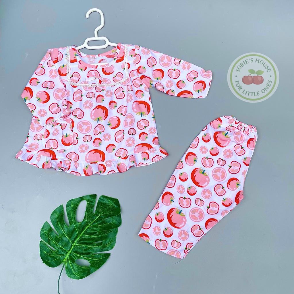 Bộ tole/bộ lanh DÀI TIỂU THƯ cài vai mặc nhà bé gái