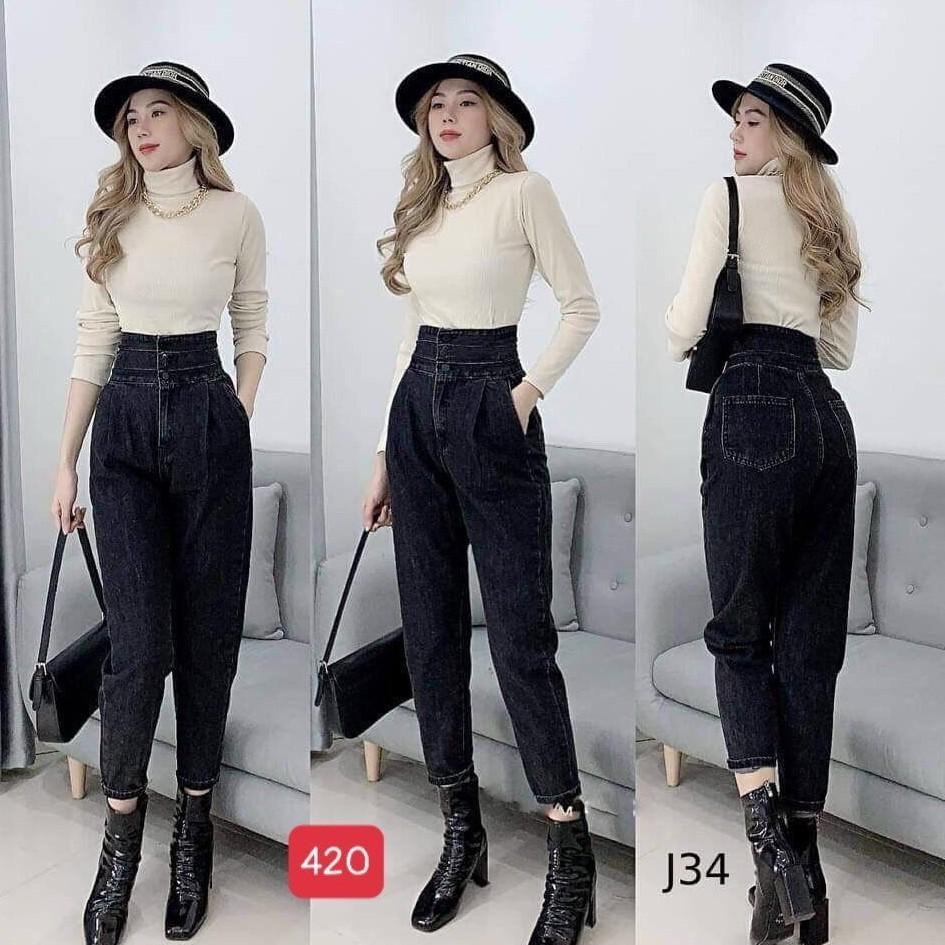 Quần baggy nữ đẹp murad_fashion, quần baggy màu đen bó chân lưng cao cá tính 2021 bgn420
