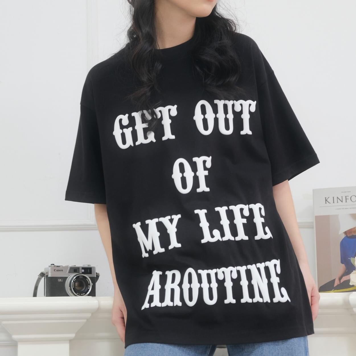 ÁO GET OUT OF Cá tính mẫu chữ hình in 5D chất lượng cao ko tróc hàng thời trang nam nữ