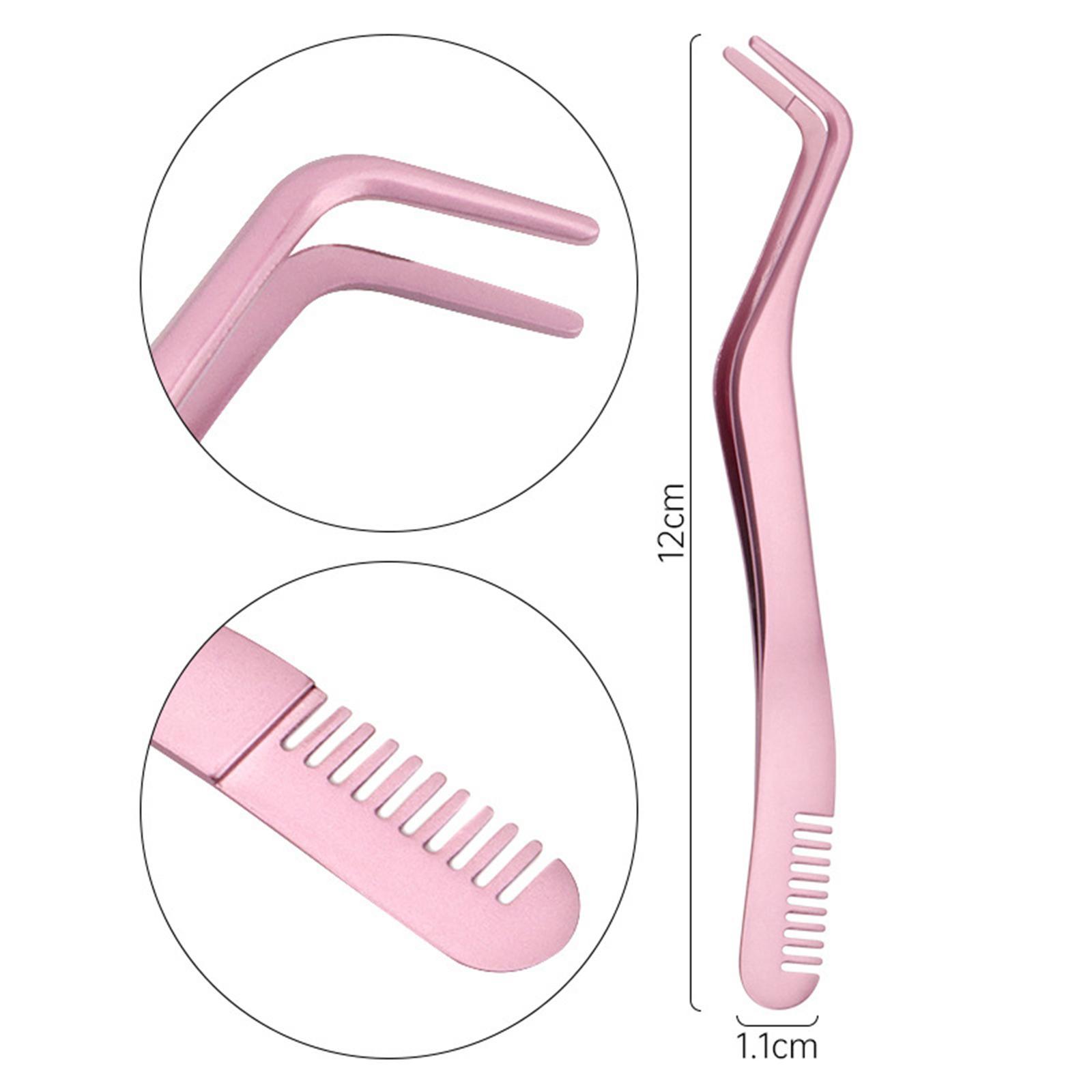 Professional 2 in 1 Curved Lashes Eyelash Tweezers, False Eyelash Tool for home Salon