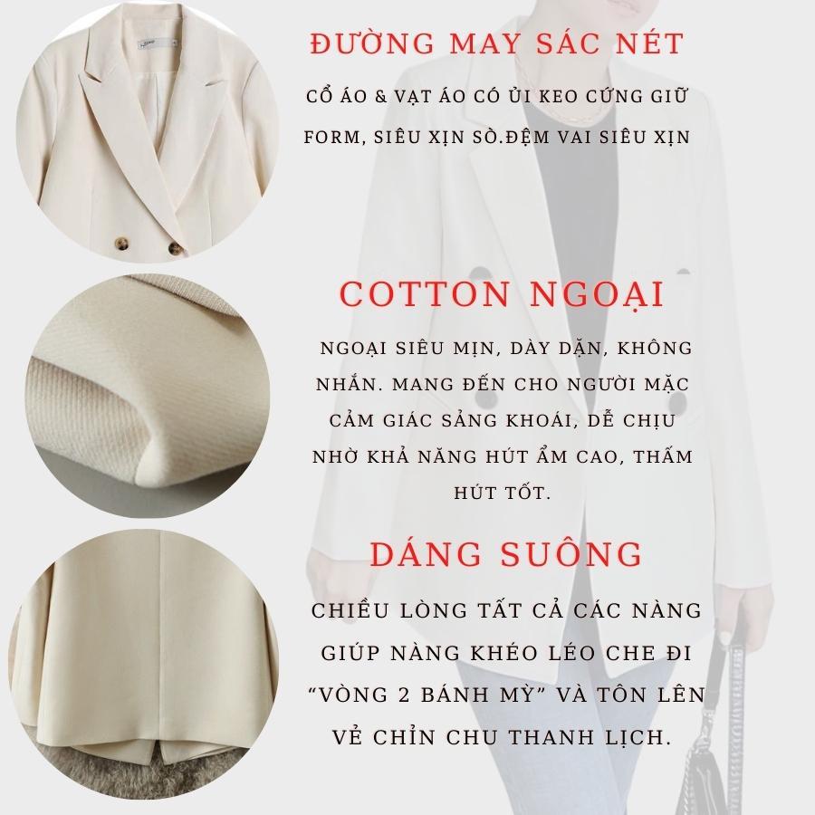 Áo blazer nữ áo vest dài tay khoác ngoài phong cách hàn quốc nhiều màu 2 lớp Cun Fashion AB150