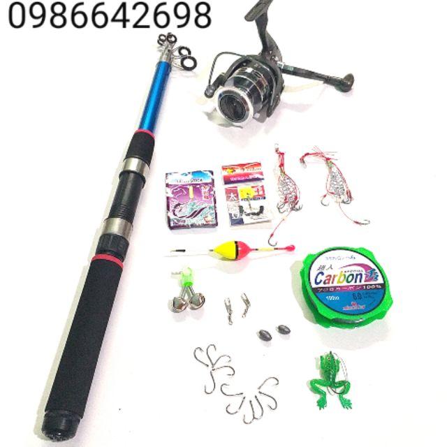 Bộ cần câu máy giá rẻ 1m8, 2m1, 2m4, 2m7, 3m, 3m6 kèm máy và phụ kiện