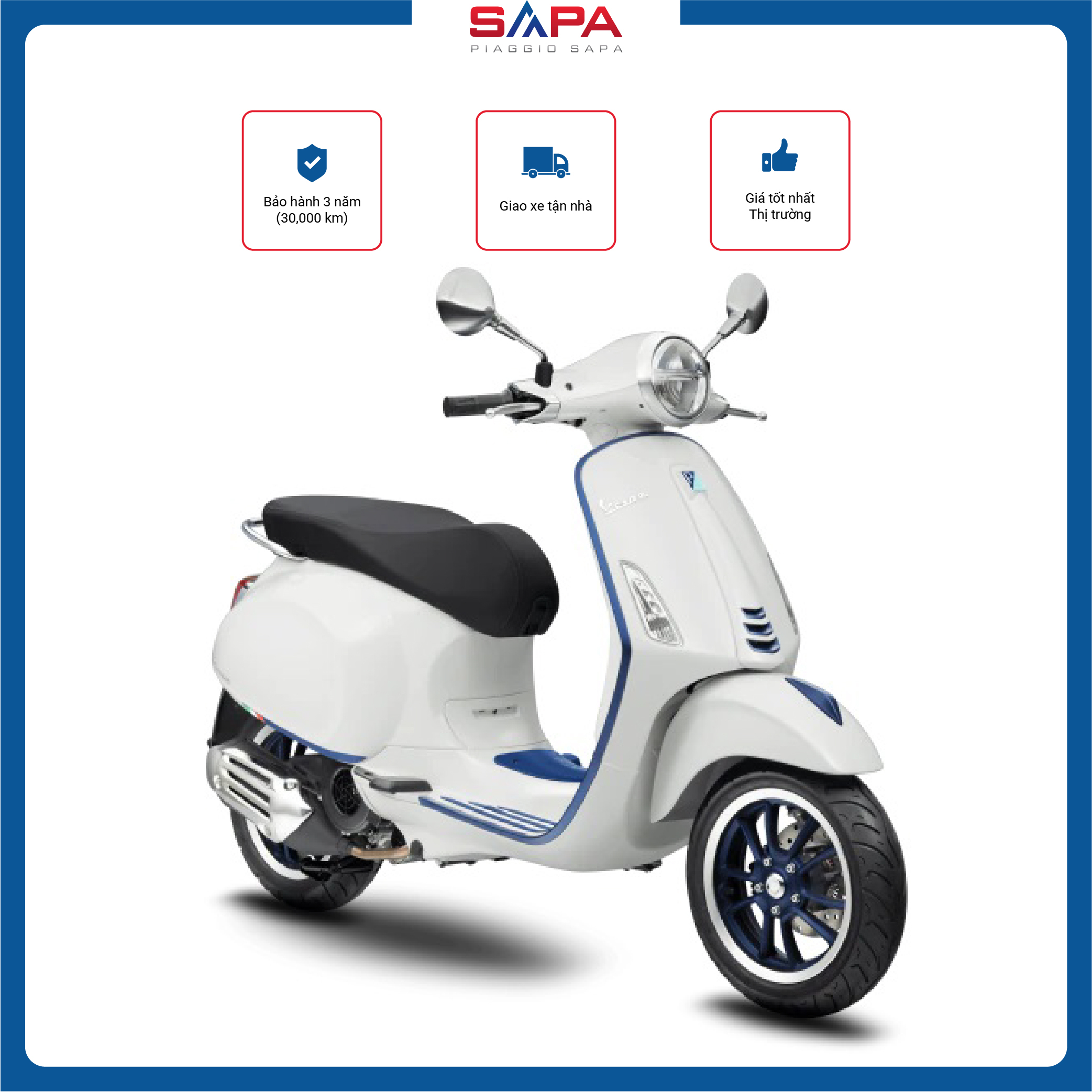 Xe Tay Ga Vespa Primavera S 125 Màu Trắng White Innocenza