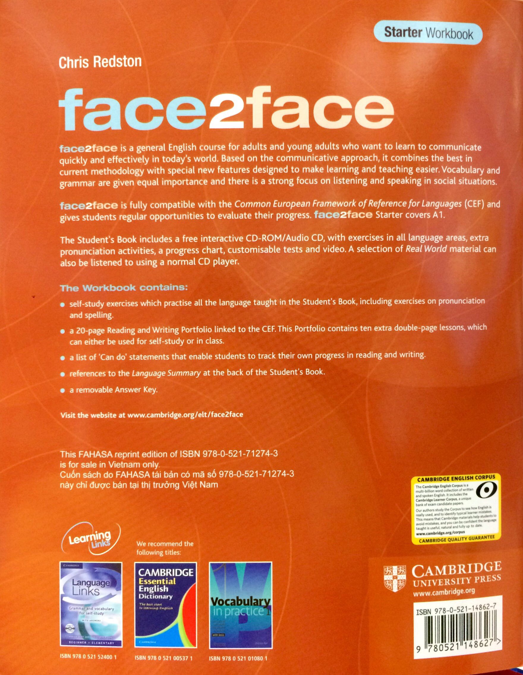 Face2face Starter Workbook with Key