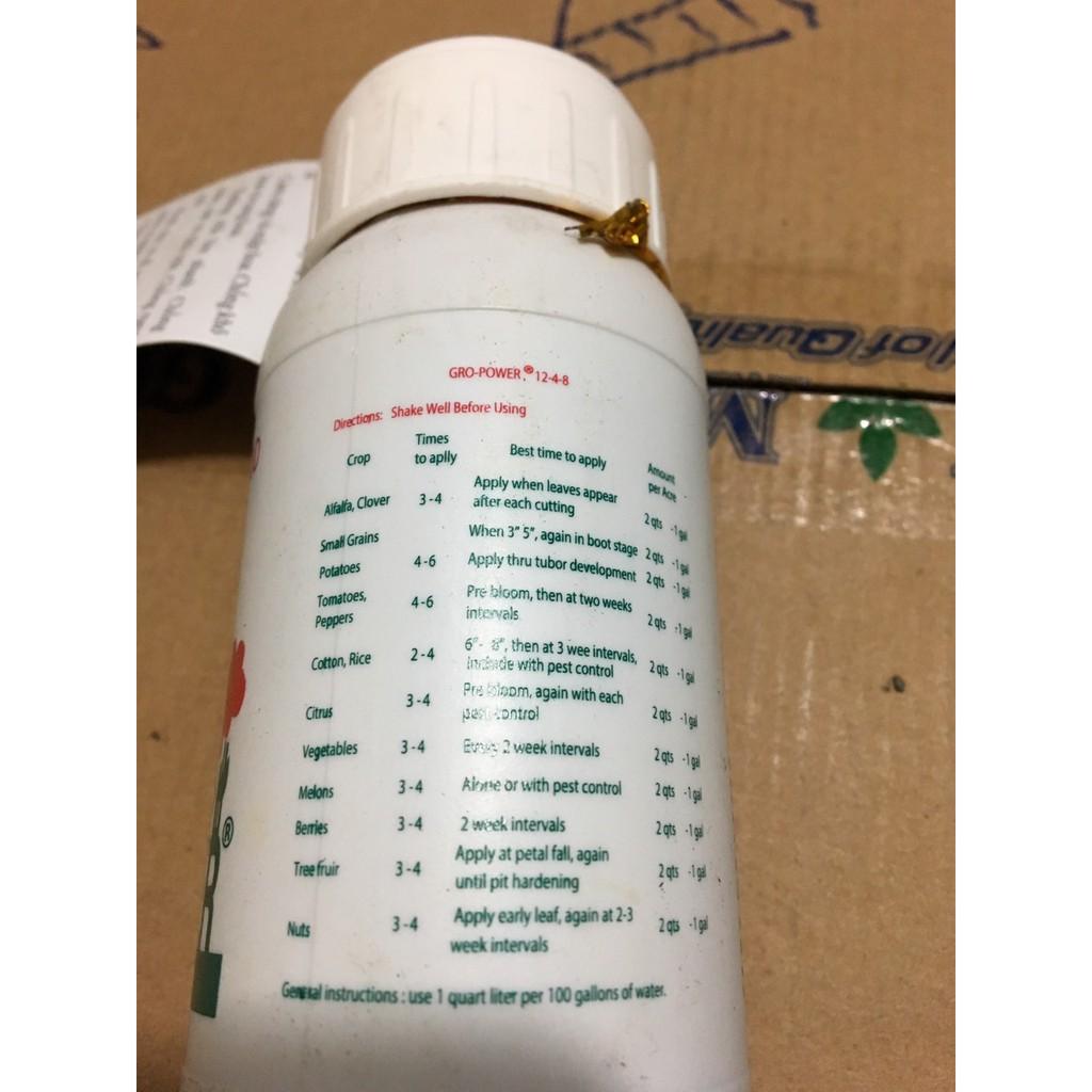 Phân Gro Power 12-4-8 nhập khẩu của Mỹ lọ 240ml