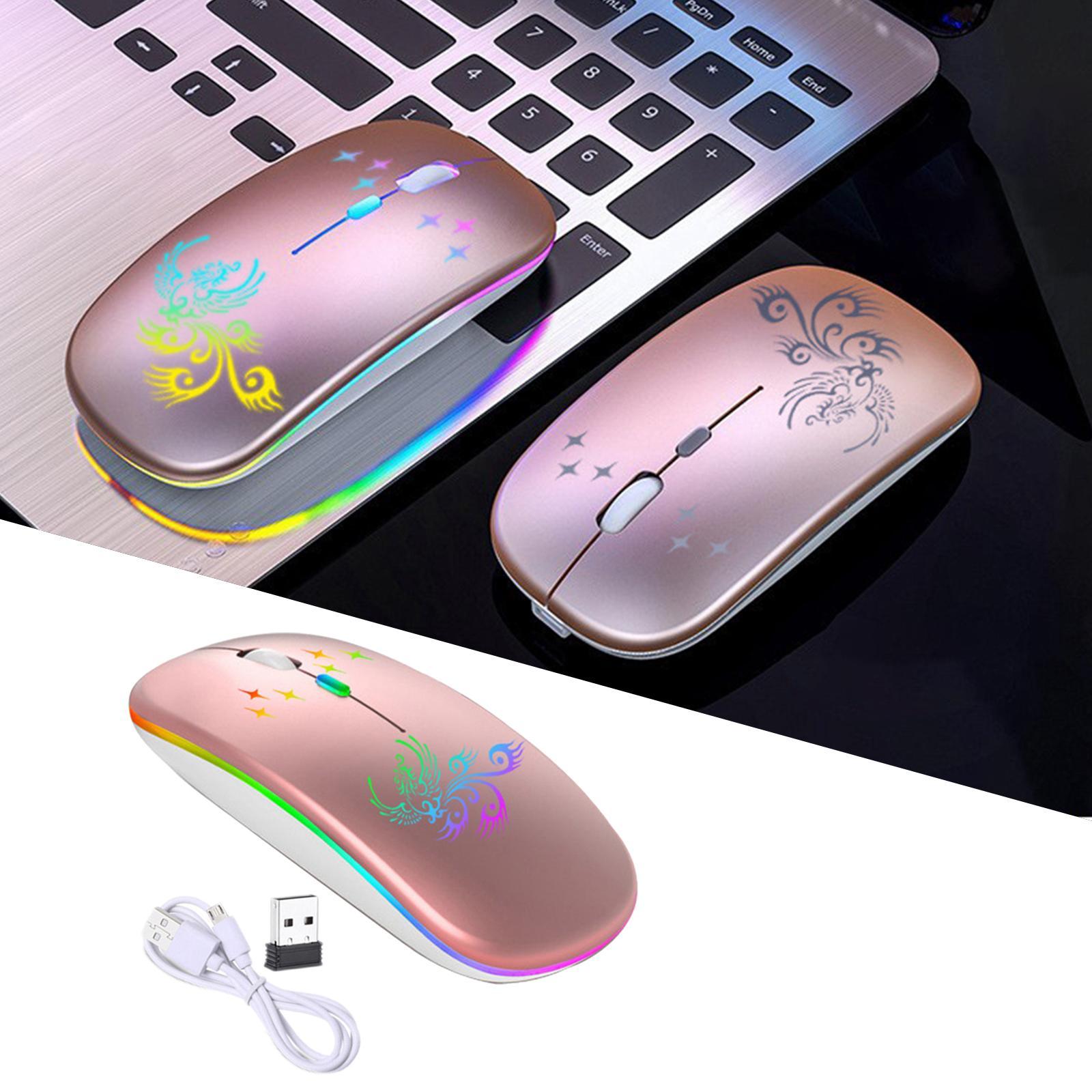 Wireless Mouse.0.2 2.4G Rechargeable for Laptop Notebook Desktop White