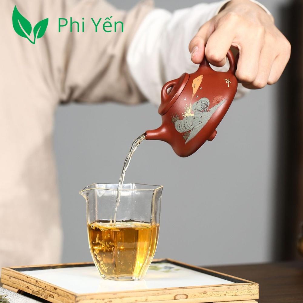 Ấm trà Tử sa Đại hồng bào Sơn thủy Thạch biều 200ml DHBSTTB075205