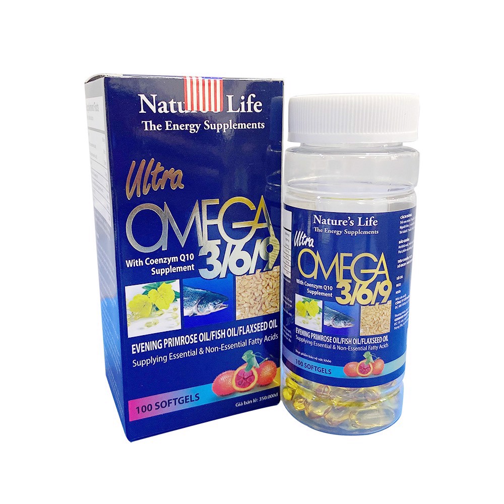 Viên Dầu cá Ultra Omega 369 with Coenzyme Q10 - Nature's Life - Chai 100 viên