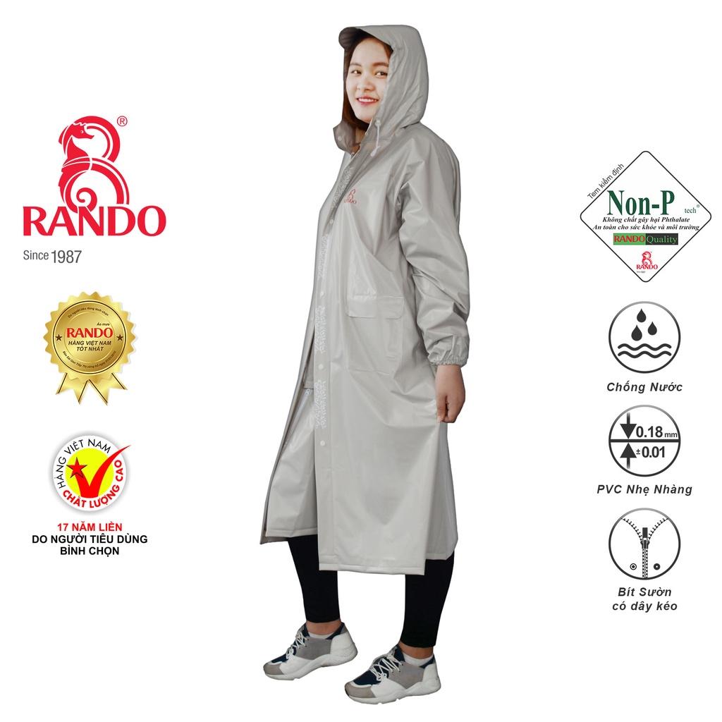Áo Mưa Bít Sườn Mặc 1 Người, RANDO Chính Hãng, Nhẹ Nhàng, Thời Trang, Nhựa Cao Cấp Không Thấm Nước