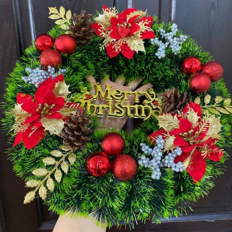 vòng tròn trang trí noel - vòng treo cửa giáng sinh đường kính 35cm