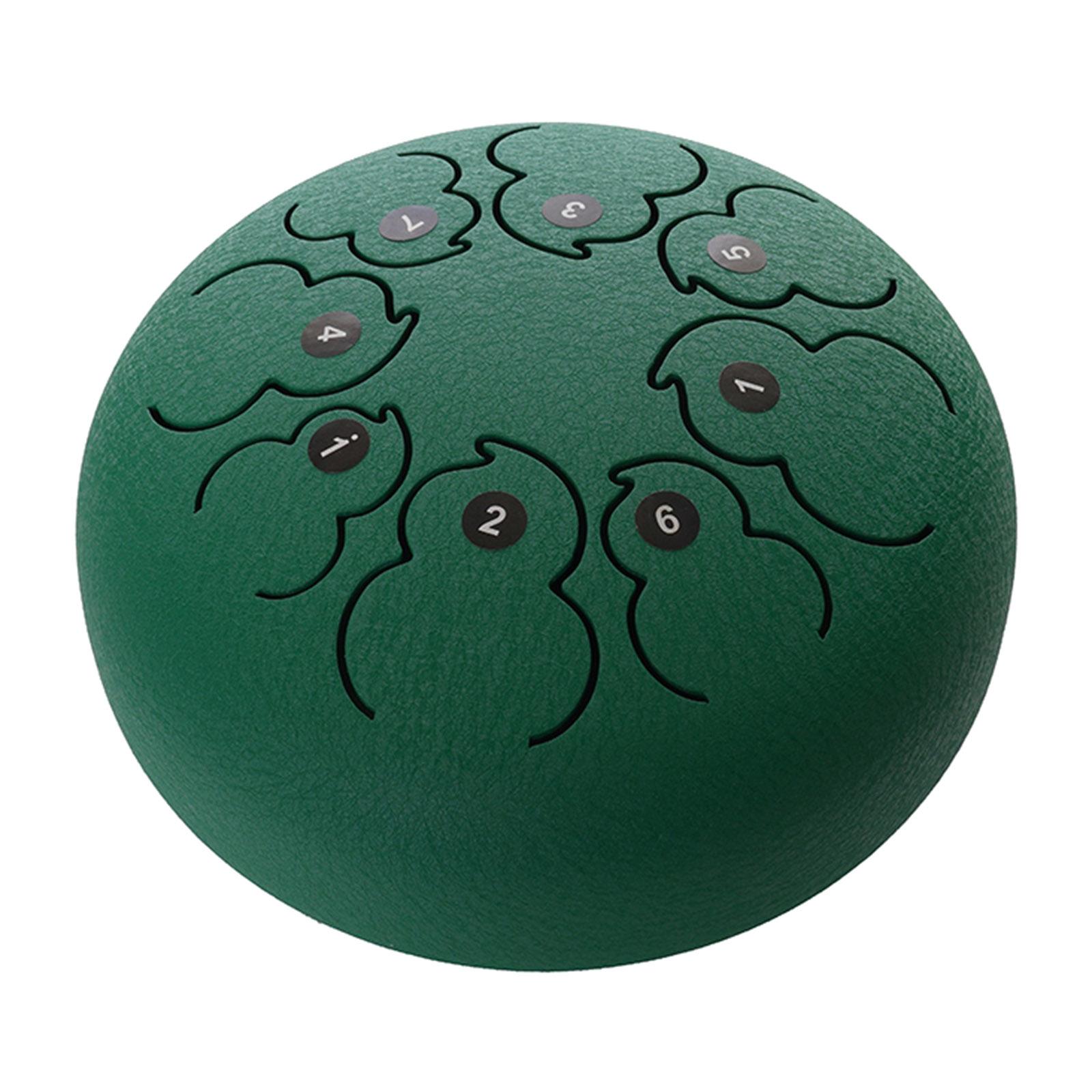 8" Steel Tongue Drum Handpan C Key & Carrying Bag Cleaning Cloth Gift Green