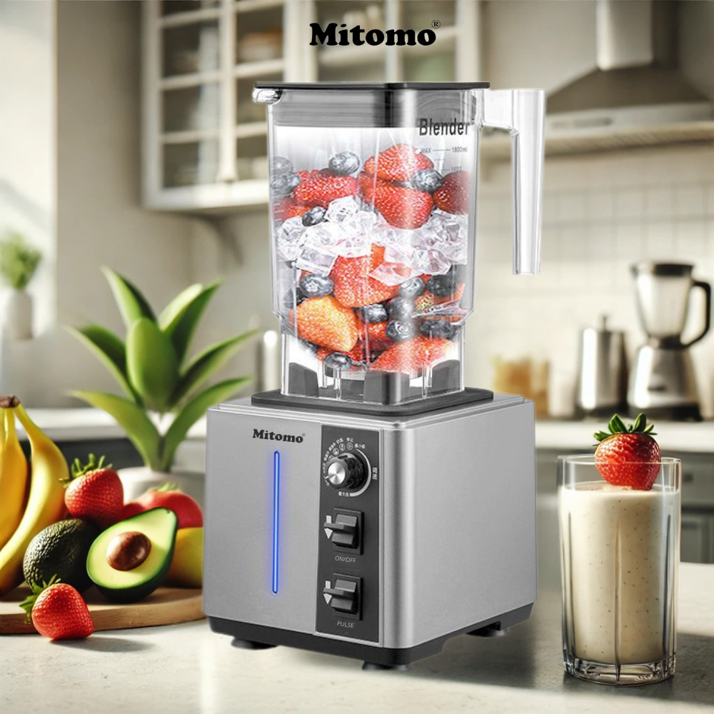 Máy xay công nghiệp, máy xay sinh tố đa năng Mitomo KD-1800, chuyên dụng cho kinh doanh hàng chính hãng - BH 3 năm