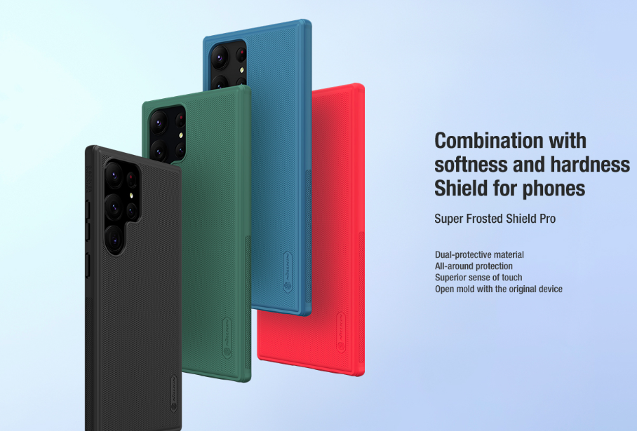 Ốp Lưng Dành Cho Samsung Galaxy S23 Ultra Chính Hãng Nillkin SUPER FROSTED SHIELD PRO Dạng Sần, Chống Sốc, Không Bám Vân Tay - Hàng Chính Hãng