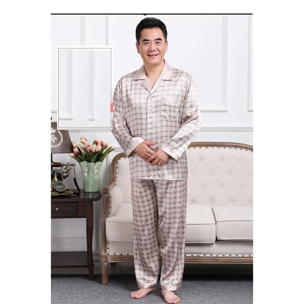 BỘ QUẦN ÁO PYZAMA LỤA DÀI TAY cho ông cho bố