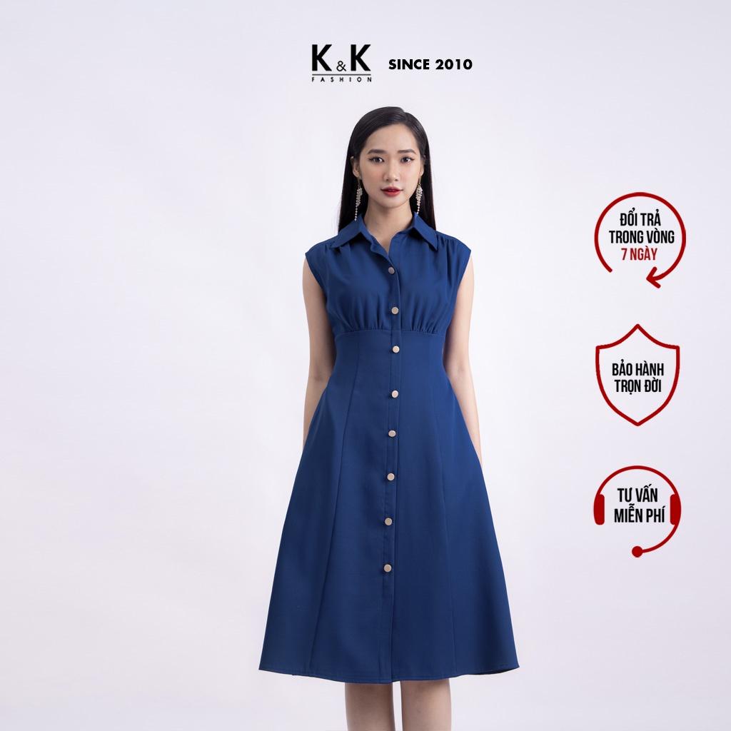 Đầm Sơ Mi Công Sở Dáng Chữ A K&amp;K Fashion KK120-17 Chất Liệu Tuyết Hàn