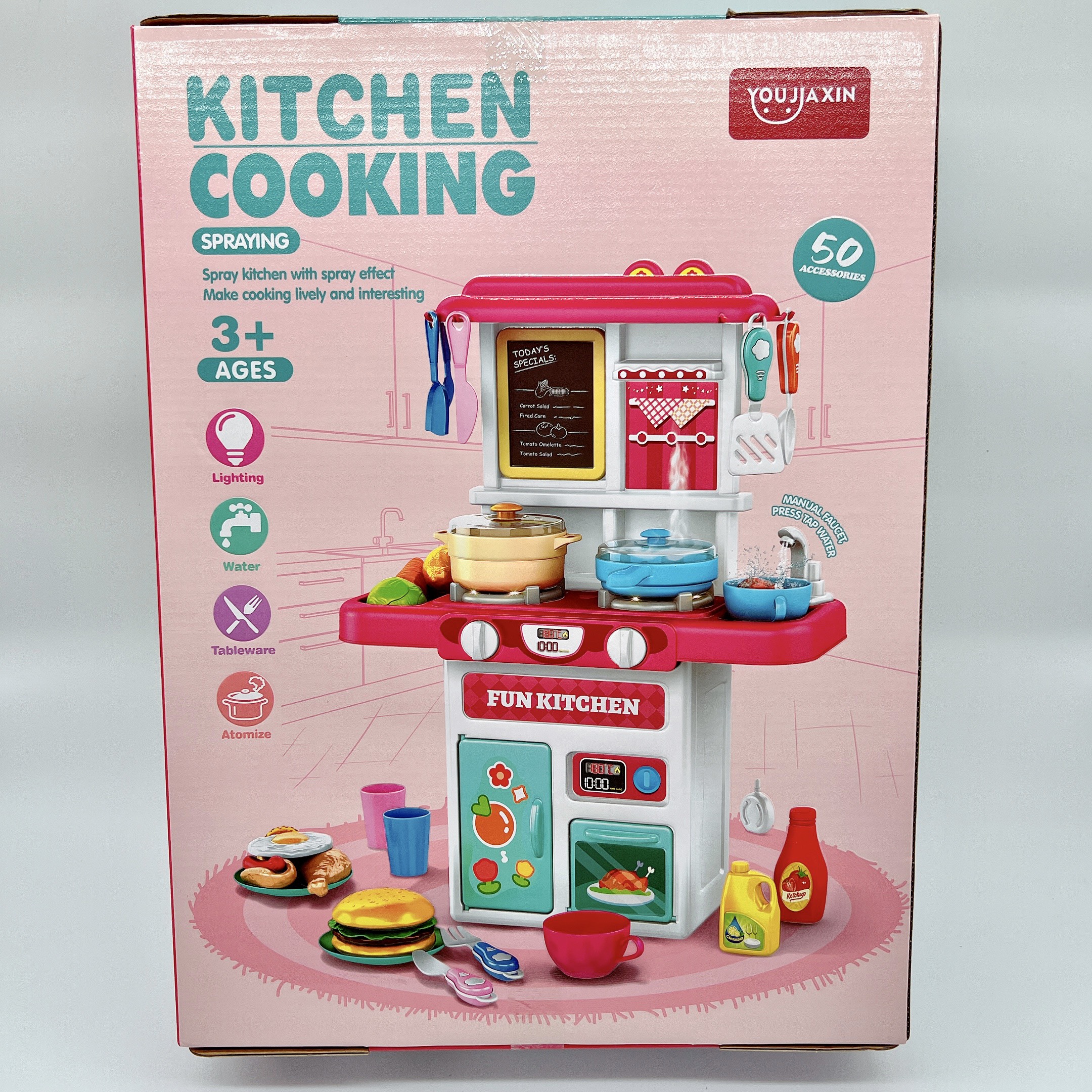 Đồ chơi nấu ăn, bộ đồ chơi nấu ăn nhà bếp kèm nhiều đồ hàng 678-5A cao 51 cm nhựa abs an toàn - Quà tặng hướng  cho bé