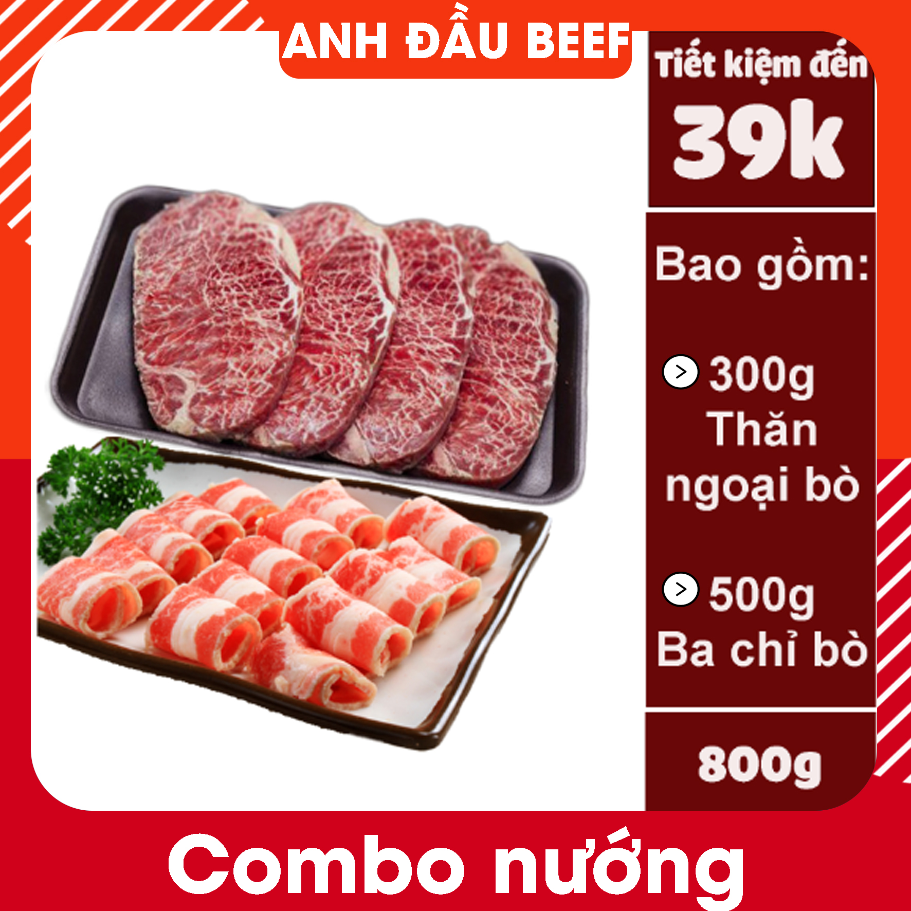 [HCM] Combo nướng lãng mạn 1 - 800g - Giao nhanh trong 2h