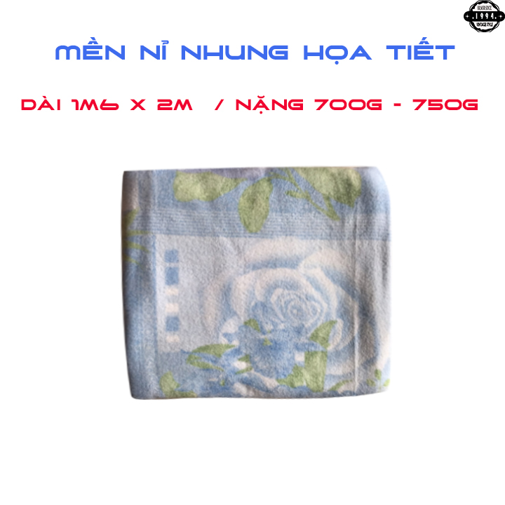 Mền chỉ len họa tiết hoa 1m6 x 2m / 600g - 650g