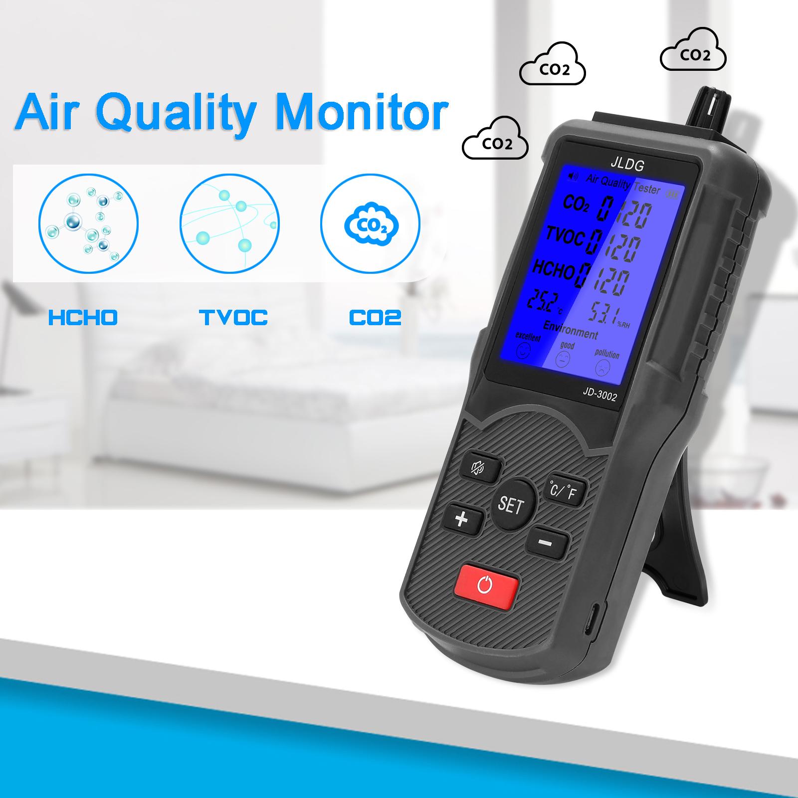 Multifunctional Air Quality Tester CO2 TVOC Meter Temperature Humidity Measuring Device with USB Cable