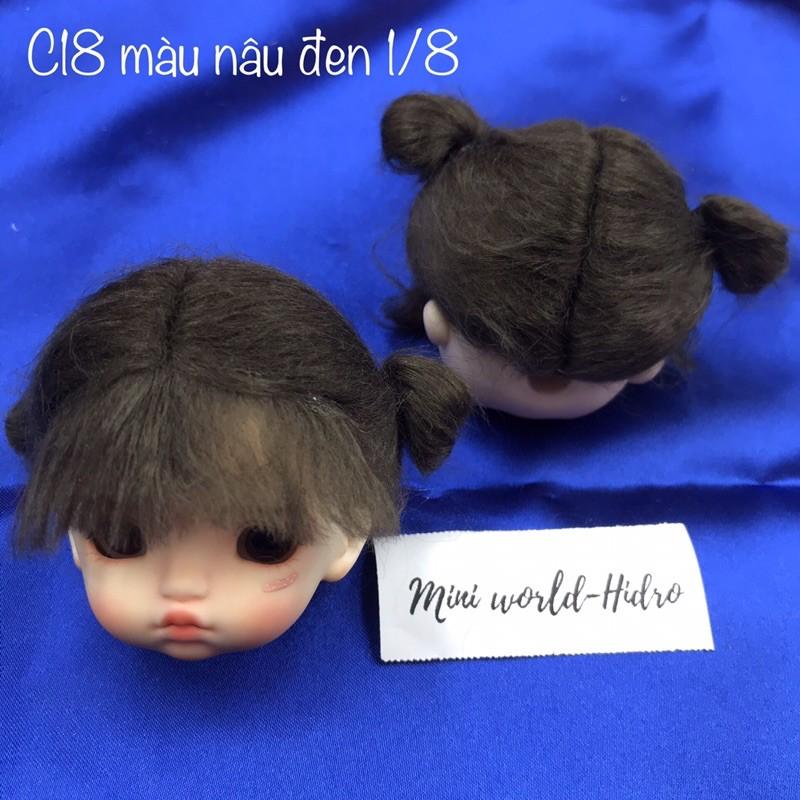 Wig len Tóc giả dành cho búp bê BJD Size 1/8, Baboliy, Amy handmade.