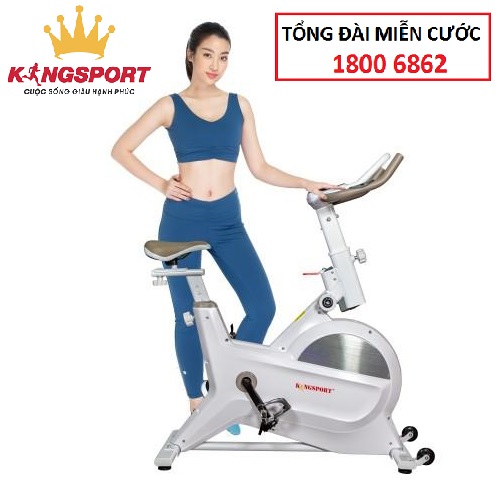 [Tặng quà 200K] Xe đạp tập thể dục tại nhà Kingsport BK-5805 tải trọng tối đa 100kg, kèm theo đồng hồ thông minh đo nhịp tim, quãng đường, vận tốc, thời gian, calo