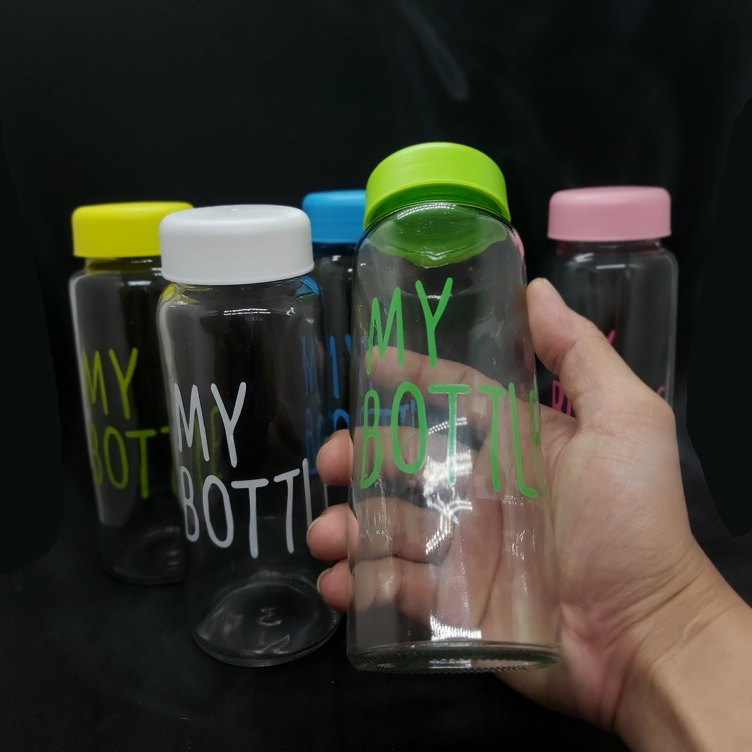 Combo 3 Chai Thủy Tinh đựng nước MY BOTTLE 500ML (màu ngẫu nhiên khác nhau) - Bình đựng nước thủy tinh, đựng sữa - Chai đựng nước ép – Hợp với Anh Chị văn phòng, sinh viên, học sinh