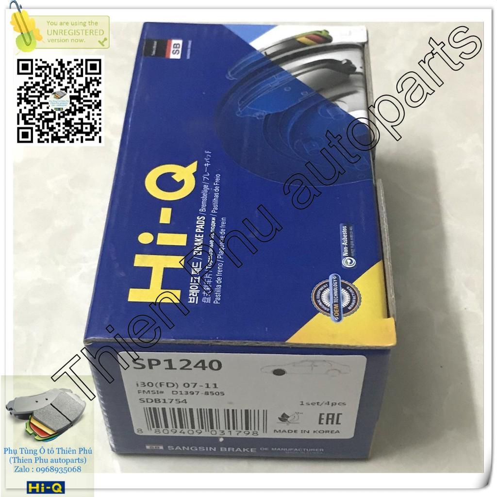 Má phanh chính hãng Hi-Q cho Hyundai i30 trước + Kia Forte + Sonata Bố thắng trước. Brake Pad