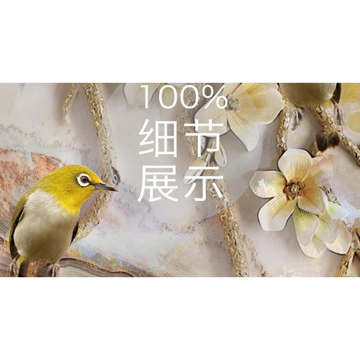 Tranh dán tường Tranh 3D dán tường - BÌnh hoa cẩm thạch