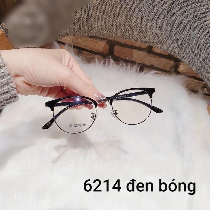 Gọng kính giả cận 6214 - Kính kim loại kết hợp nhựa dẻo cho cả nam và nữ - Tiệm kính Candy