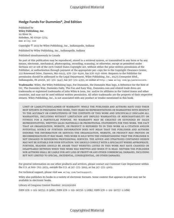 Sách ngoại văn: Hedge Funds For Dummies 2nd Edition