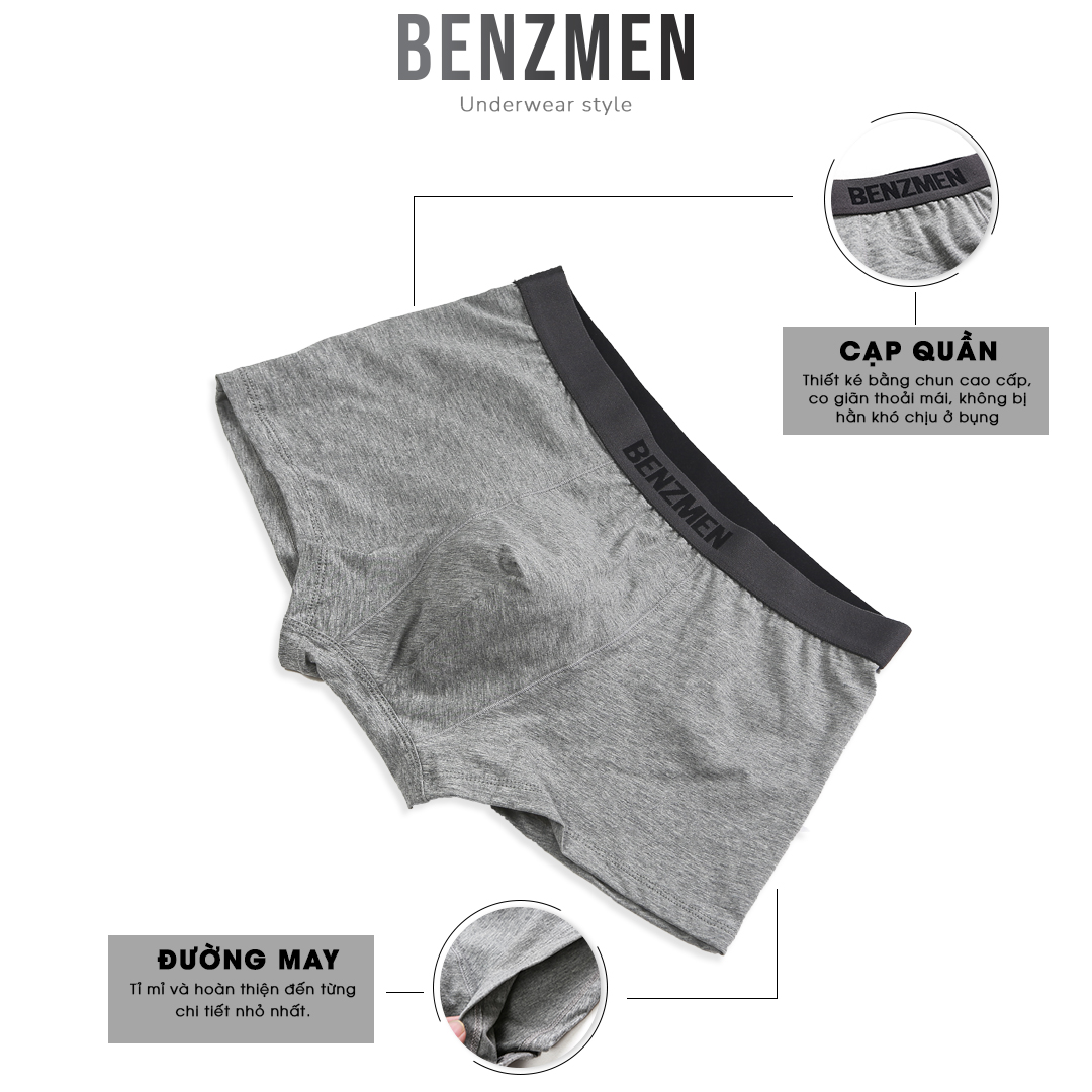 COMBO 5 Quần Sịp Boxer Nam, Quần Lót Nam Benzmen Chất Liệu Cotton Thấm Hút Mồ Hôi, Kháng Khuẩn Cực Tốt - BX03