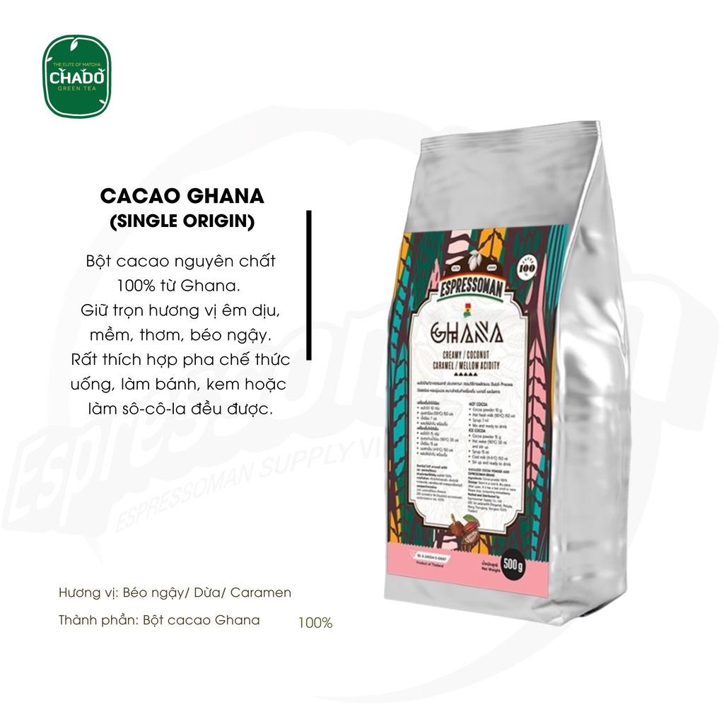 Cacao Ghana Pure - Bột Cacao Ghana Nguyên Chất 100% - Nguyên Liệu Pha Chế - Làm Bánh - Kem - Tương Socola