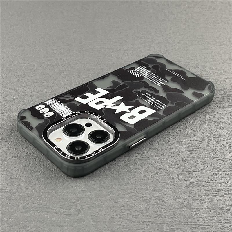 Ốp Lưng BAPE Silicon Cho Iphone 14 Pro Max / 13 Pro Max / 12 Pro Max Bảo Vệ Camera , Chống Bám Vân Tay
