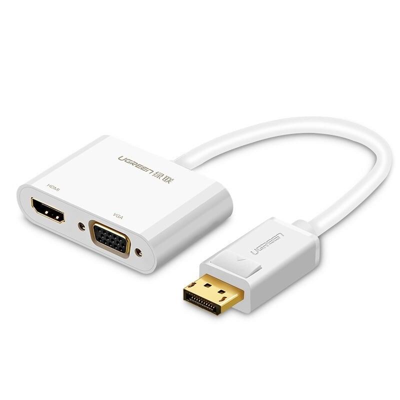 Ugreen UG40366MM138TK Màu Trắng Bộ chuyển đổi DisplayPort sang HDMI + VGA cao cấp - HÀNG CHÍNH HÃNG