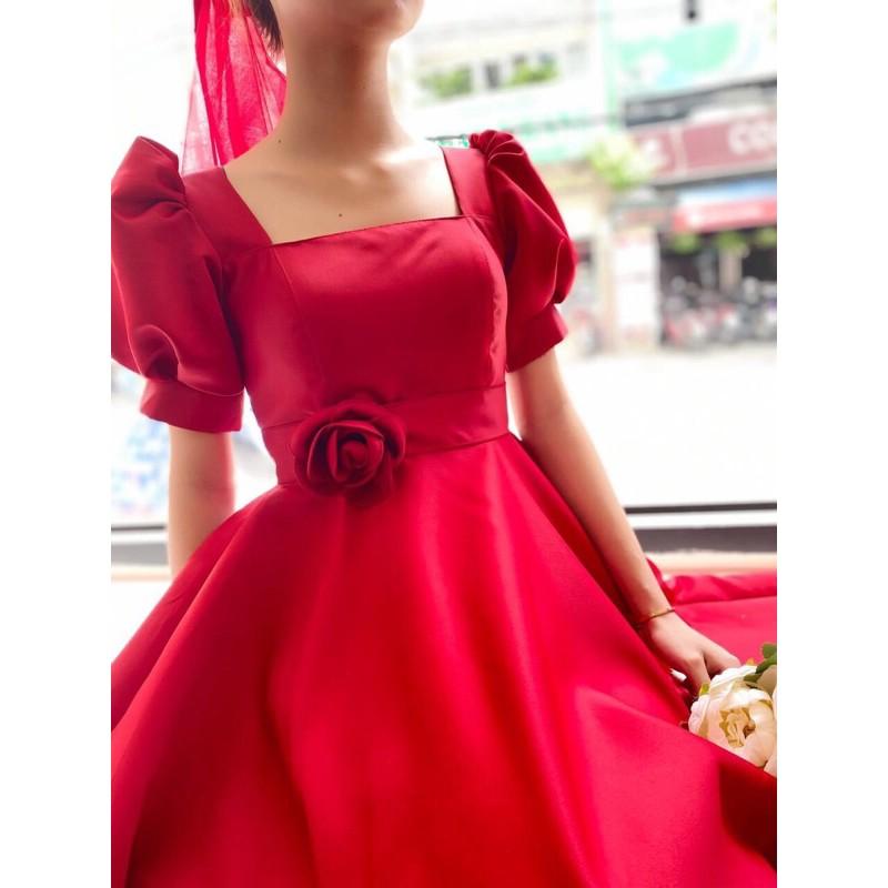 Đầm xoè tiểu thư hoa eo SIÊU XINH -MS74Y -Size ML đến 57kgMM MM