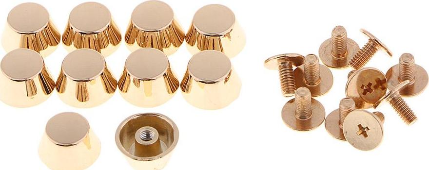 10 Miếng Đồng Screwback Chân Đầu Vít Ví Cầm Tay Nailhead Bông Spike Tại Chỗ