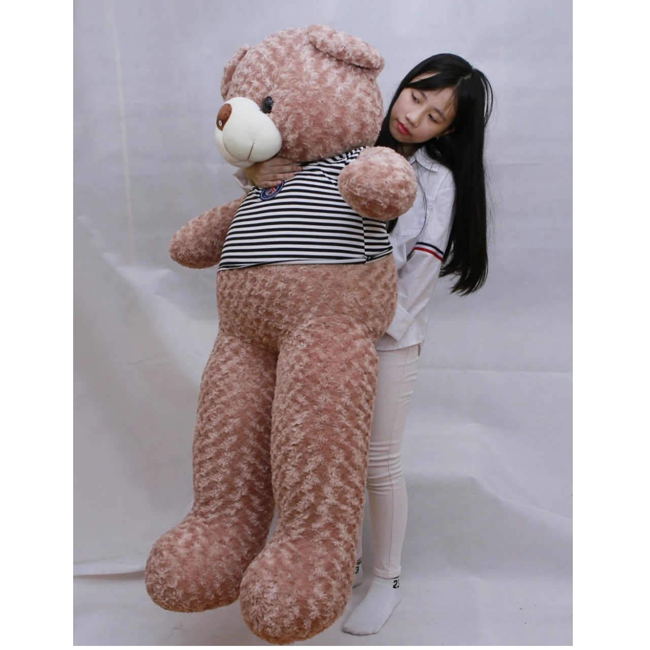 Gấu bông gấu teddy màu vani Khổ vải 1m8 cao 1m6
