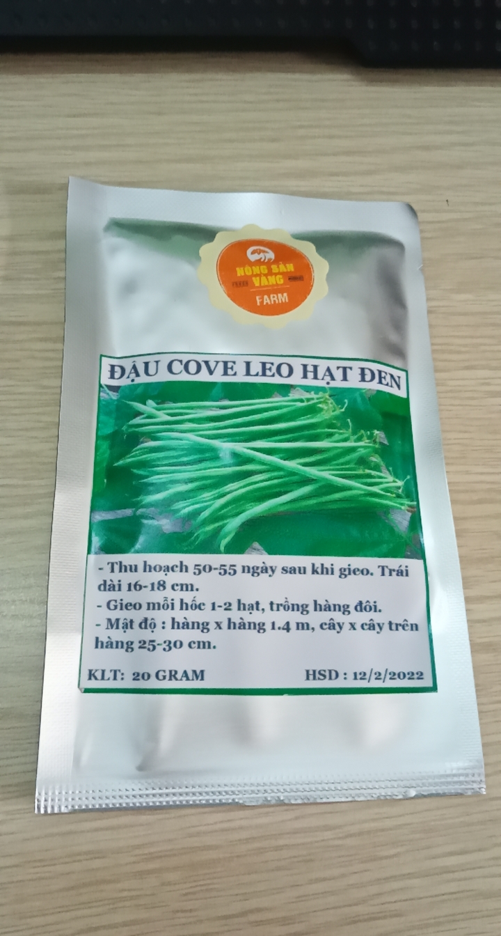 Hạt giống Đậu Cove Hạt Đen Dễ Trồng ( Gói 20 Gram ) - Nông Sản Vàng