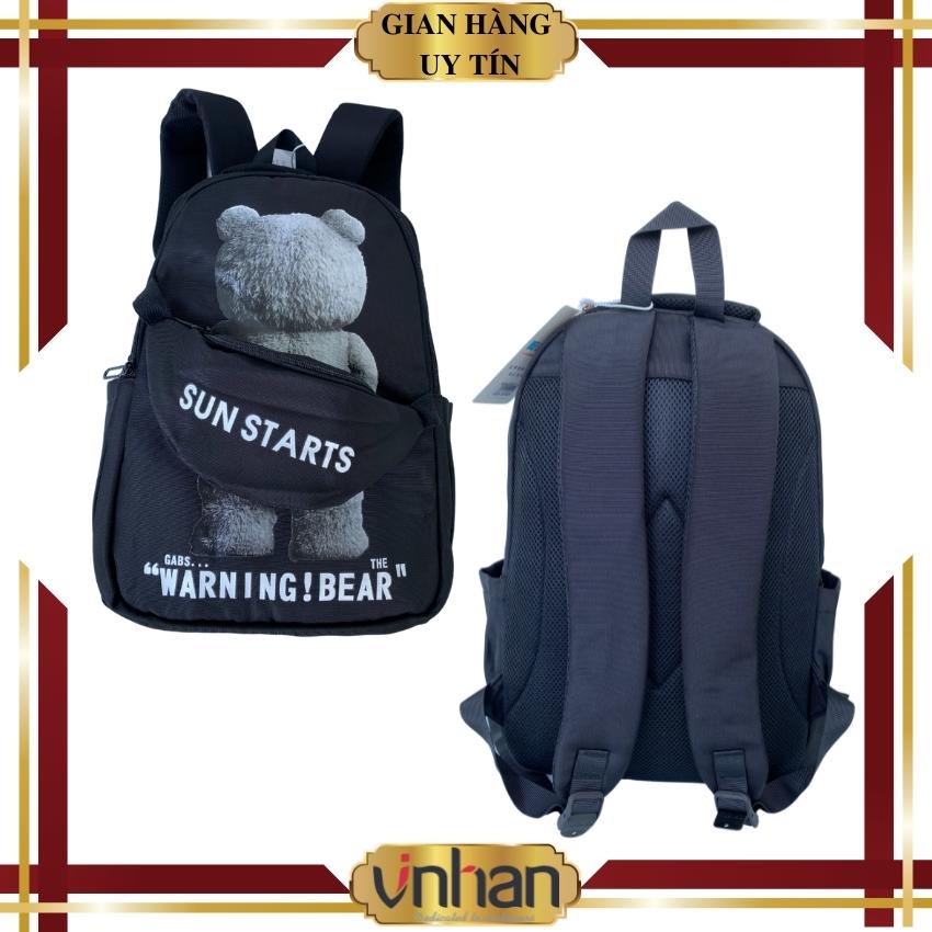 Balo trẻ em cho bé cặp sách đi học chống gù học sinh trẻ em tiểu học cấp 1, 2 kiểu dáng sang trọng rộng rãi, hình gấu đeo túi rất cá tính Vinhan BL26