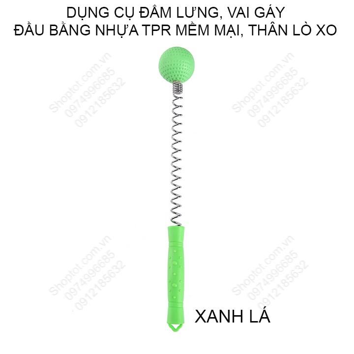 Dụng cụ đấm lưng, vai gáy làm bằng nhựa TPR mềm dẻo, thân lò-xo chắc chắn, đàn hồi