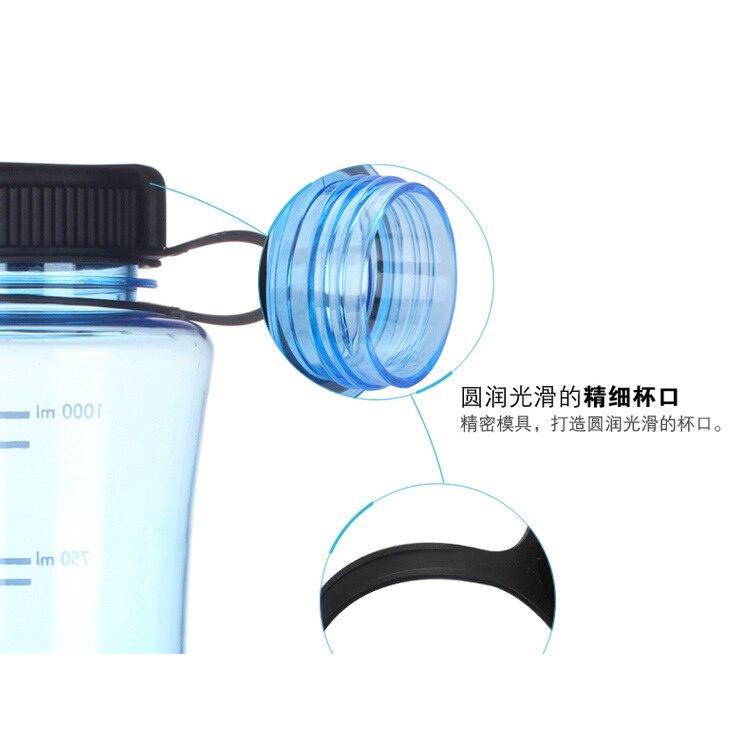 Large Capacity Water Bottle 1000ml Plastic Outdoor Water Cup Male Fitness Portable Space Oversized Sports High Quality with Rope