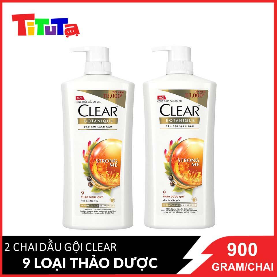 Combo 2 Dầu gội Clear 9 loại thảo dược quý 900g