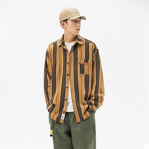 Áo Sơ Mi Nam Kẻ Caro Form Rộng Túi Khóa Phong Cách Hàn Quốc GOAT MENSWEAR