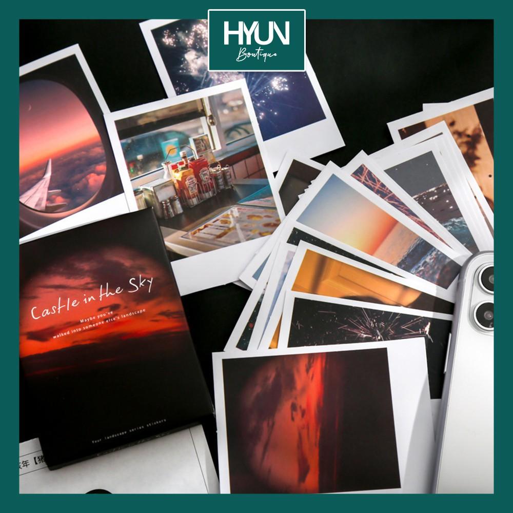 Sticker dán Vintage phong cảnh Hộp 30 sticker phong cách ảnh Polaroid Instagram Vintage HYUN BOUTIQUE